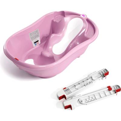 OK BABY SET Vanička rostoucí protiskluzová Onda Evolution Pink podpůrné lišty na vanu