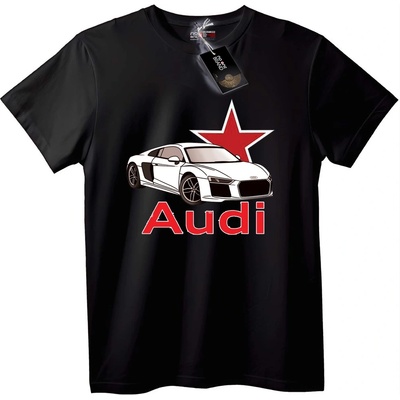NOONEBRAND Тениска Audi Автомобилна Звезда - 2XL, Black
