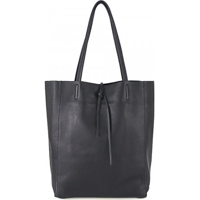 Kožená shopper kabelka 396 černá