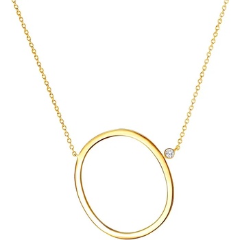 Image 1 of SAVICKI Колие с буква О: позлатено сребро. бял сапфир