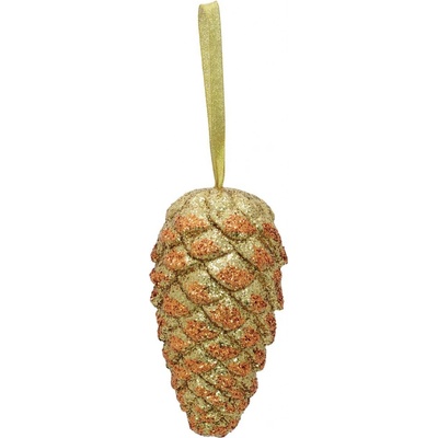 Europalms Šiška na zavěšení se zlatým glittrem 18 cm 1 ks