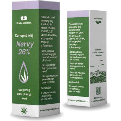 Svatý Sedláček Nervy Konopné kapky 26% 10 ml