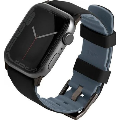 UNIQ Каишка UNIQ Linus за Apple Watch Series 4/5/6/7/8/SE/SE2, 38/40/41mm, силиконова, черна (Uni000690-0)
