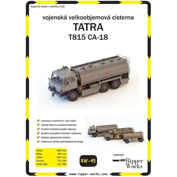 Papierový model Vojenská vľlkoobjemová cisterna Tatra 815 CA-18