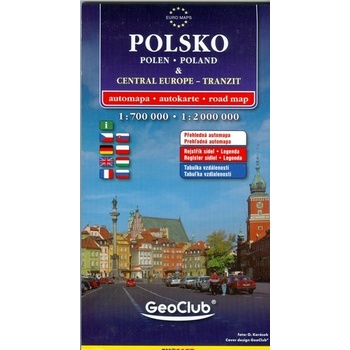Mapa Poľsko a Stredná Európa tranzit