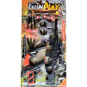 Комплект пушка, 2 пистолета с меки стрели и белезници 823-1