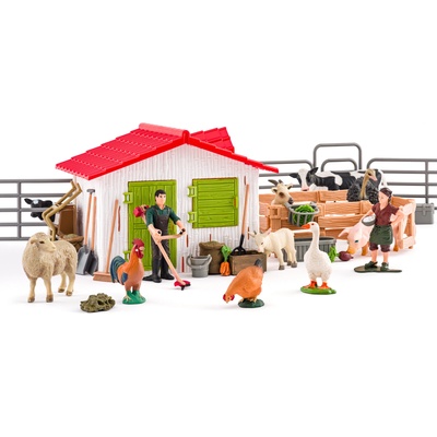 Faunica Игрален комплект Faunica - Ферма с животни и аксесоари, 48 части (96039)
