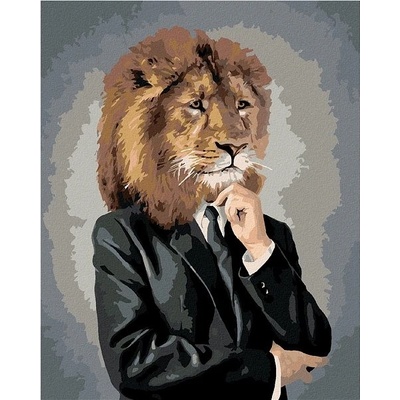 Zuty Malování podle čísel Lev v oblečení 80 x 100 cm vypnuté plátno na rám