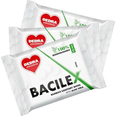 BACILEX Hygienické vlhčené ubrousky z bambusu s Aloe Vera 3 x 10 ks – Sleviste.cz
