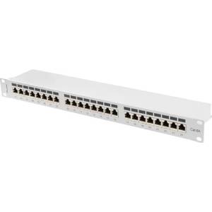 Lanberg Пач панел, Lanberg patch panel 24 port 1U 19" CAT. 6a ftp with cable organizer shielded grey (PPSA-1024-S) - megamag