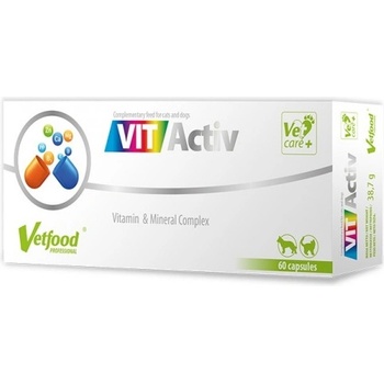 VetFood VitActiv - набор от витамини и минерали за кучета и котки, 60 капсули - Полша
