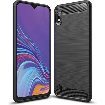 Forcell Противоударен Силиконов Калъф за Samsung A10, Forcell Carbon Case, Черен (5901737993359)