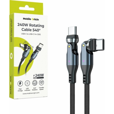 Mobile Origin O-240WRC-CB12 240W Rotating 540° USB-C to USB-C 1m