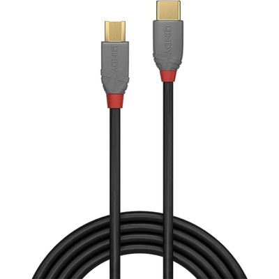 Lindy Кабел Lindy Anthra Line, от USB Type-C 2.0 (м) към USB Micro B 2.0 (м), 0.5 м, черен (LNY-36890)