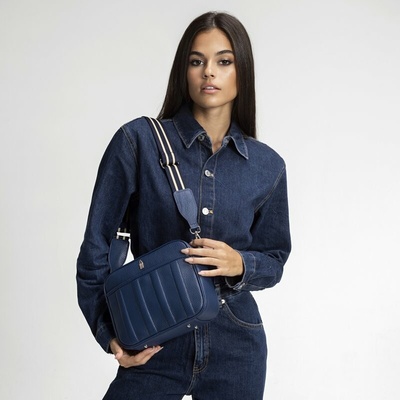 Wojewodzic dámske kožené kabelky crossbody modré 31961/FD37