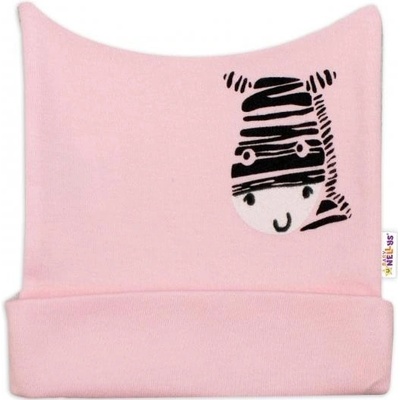 Baby Nellys Novorodenecká čiapočka Zebra ružová