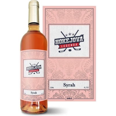 Sablio Hokejová legenda Syrah ružové suché víno 12 % 0,75 l (čistá fľaša)
