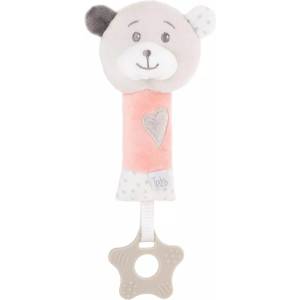 Amek toys Плюшена бебешка държалка мече 24 см розов/син - igrachko