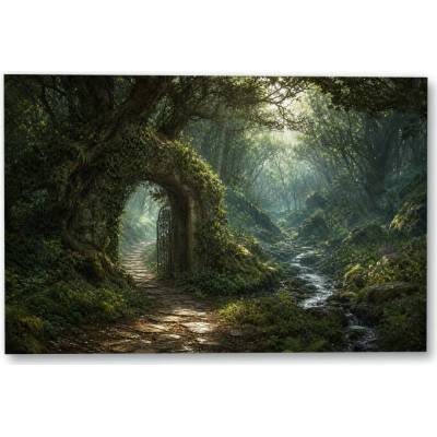 Plakát – Lesní cesta pod zeleným obloukem 135 × 90 cm Bez rámu Ne Bez rámu