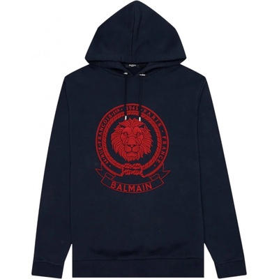 BALMAIN Flocked Logo navy mikina tmavě modrá – Zboží Dáma