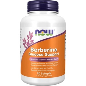 NOW Berberine HCl 400 mg | Glucose Support [90 Гел капсули]