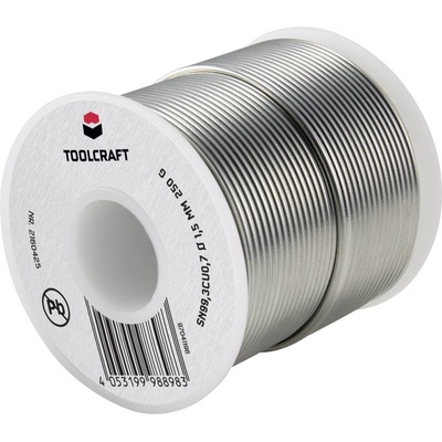 TOOLCRAFT spájkovací cín bez olova cievka Sn99,3Cu0,7 ROL1 250 g 1.5 mm