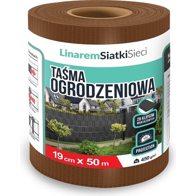 Stínící panelové pásy Linarem SiatkiSieci hnědá PVC 19 cm x 50 m