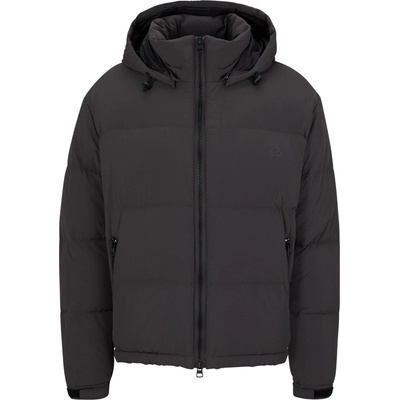 Hugo Яке Hugo Men's Bironto Water Resistant Wind Resistant Duck Down Detachable Hood Short Puffer Jacket - Dark Grey 023