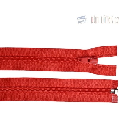 Zips špirálový 6mm deliteľný 70 cm červený