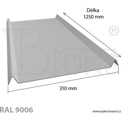 Brons Plechová krytina 31 x 125 cm stříbrná