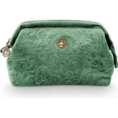 Pip Studio Velvet Quilted kosmetická taška malá zelená