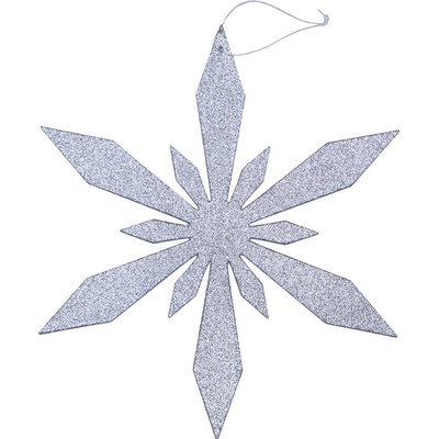 DECOLED Vánoční ozdoba vločka III, pr. 120 cm, stříbrná, překližka, venkovní