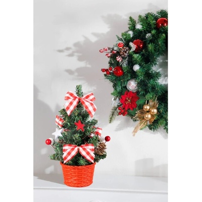 Dekorace MagicHome Vánoce, stromeček, s hvězdou, 21 cm