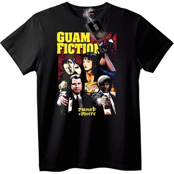 NOONEBRAND Тениска Guam Fiction - Пародия Pulp - XL, White