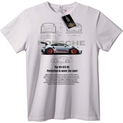 Тениска Porsche 911 GT3 RS Кола - 6XL, White