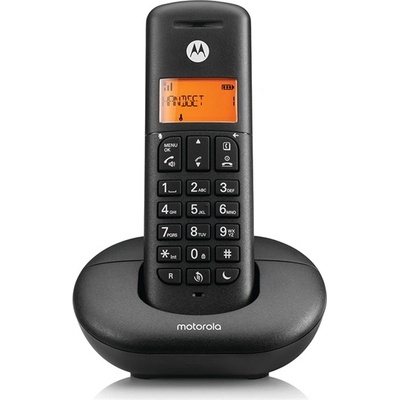 Motorola e201 безжичен dect телефон, ЧЕРЕН f52000k50o1asg03 (f52000k50o1asg03)