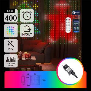 Aigostar - LED RGBY декоративна гирлянда 400xLED/15W/230V 1x1m IP44 + ДУ (AI2278)