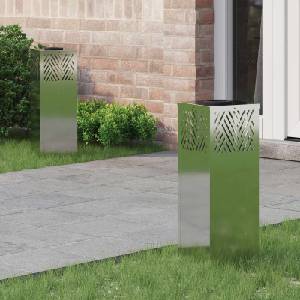 vidaXL Соларна LED светлина за пътека 2 бр. Топло бяло 18 x 18 x 50 см (879728)