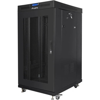 Lanberg rack cabinet 19" free-standing 22U/800x800 (flat pack) with glass door lcd black v2 (FF01-8822-23BL)