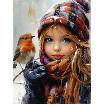 Norimpex - Puzzle Diamant painting: Girl with red hair 30x40cm - 1 - 39 piese