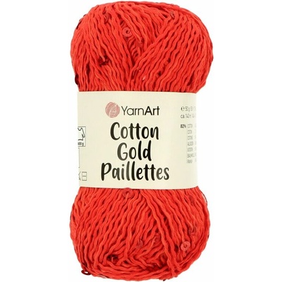 Yarnart Cotton Gold Paillettes 7115 červená