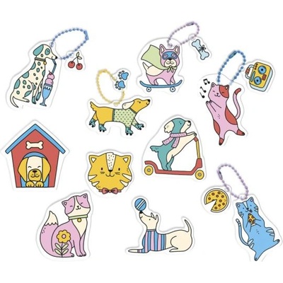 Janod Atelier Mini Креативен комплект Свиващи се картинки изработка на магнити и ключодържатели