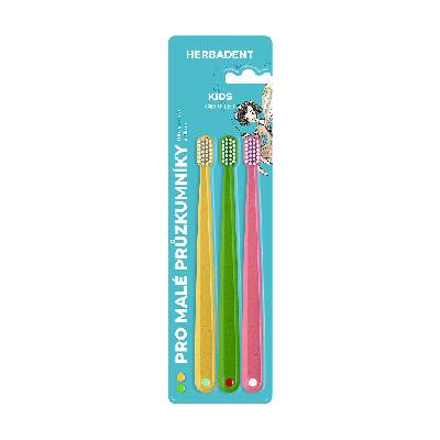 Herbadent Triplepack Kids zubní kartáček s ultrajmnými vlákny