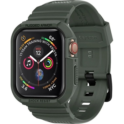 Spigen Силиконов калъф кейс Spigen Rugged Armor PRO за Apple Watch 4 (44MM) Military Green (KXG0015331)