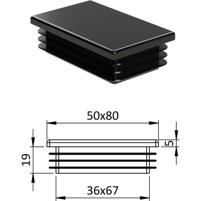 Krytka plastová 50 x 80 mm