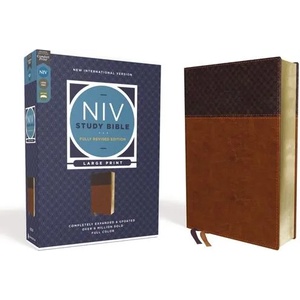 NIV Study Bible, Fully Revised Edition, Large Print, Leathersoft, Brown, Red Letter, Comfort Print | Mark L. Strauss, Jeannine K. Brown (ISBN: 9780310449188)