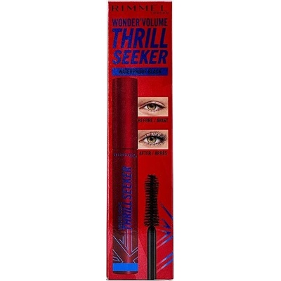 Rimmel Wonder'Volume Thrill Seeker Mascara Waterproof Black Řasenka pro objem a délku řas 8 ml