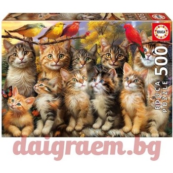 Educa Пъзел educa 20241 - 500 части - Котета и птички (edu20241)