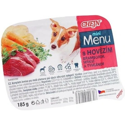Chejn Mini Menu Adult Dog hovězí 12 x 185 g