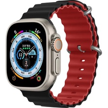 AW Oceánský tah na Apple Watch - Černo-červená Šířka uchycení řemínku: 44/45/46/49mm Černo-červená IR-AWGW-0156